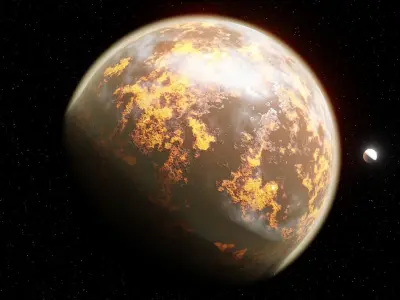 Green Alien Planet - Procedural Shader with Atmosphere 3D model