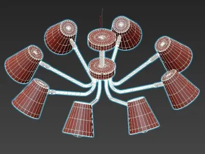 evoluce ceiling light with six lamps 3D model