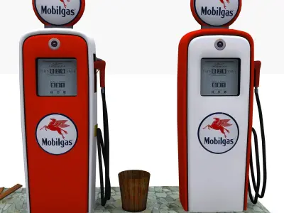 Gas Pump Mobilgas 3d model 3D model