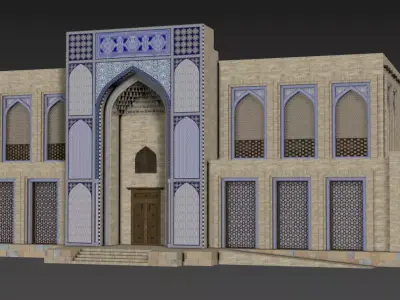 Central Asia traditional architecture01 3D model