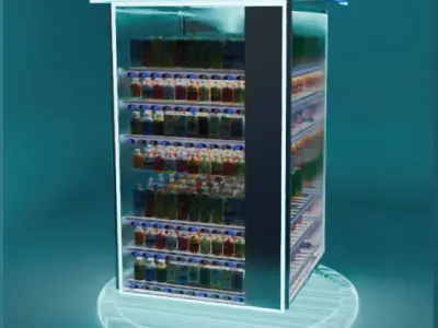 Cyberpunk Neon-Lit Sci-Fi Futuristic Vending Machine 3D model
