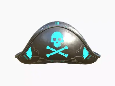 SciFi Pirate Hat A07 - Futuristic Character Design Low-poly 3D model