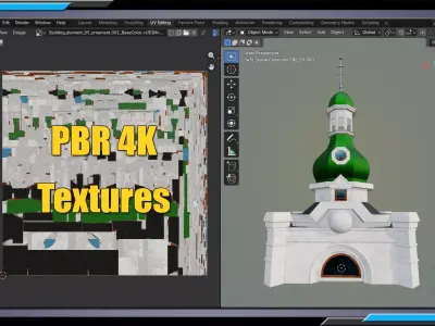 Building Architecture Element Textured Base Mesh 09 Low-poly 3D model