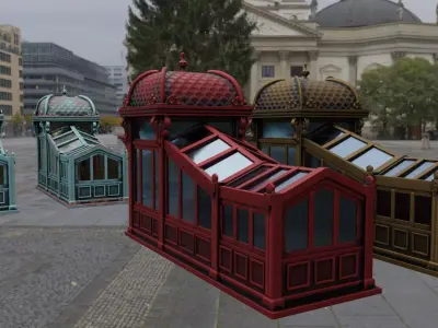 Subway Entrance Low-poly 3D model