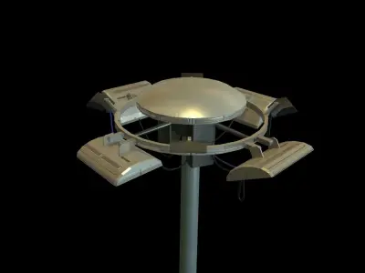 Airport Flood Lamp Post Low-poly 3D model