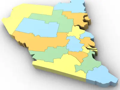 Maine Political Map 3D model