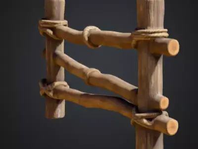 Rustic Boundaries Wood Low-poly 3D model