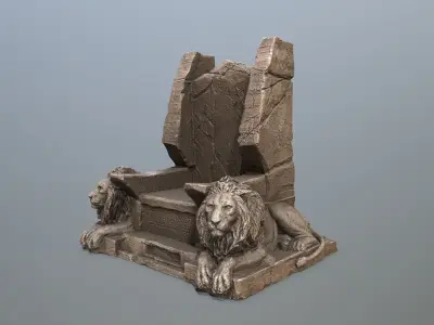 Lion Throne Low-poly 3D model