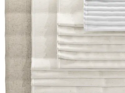 Roman Blinds set 02 3D model