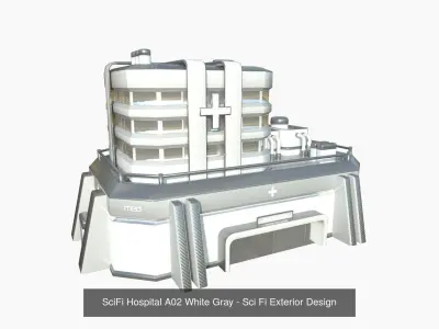 10 SciFi Hospitals A Collection - Sci Fi Exterior Design 3D Model Pack