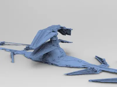 Sci-Fi Ocean Tech ship barrior ship ruin  3D model