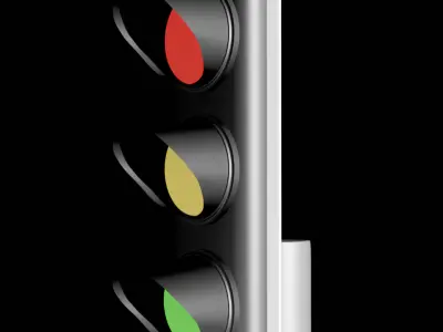 Traffic red light  Low-poly 3D model