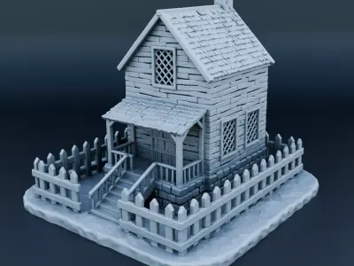 Medieval house 3D print model