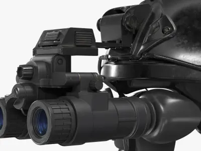  Tactical Combat Helmet with Night Vision Binocular Black 