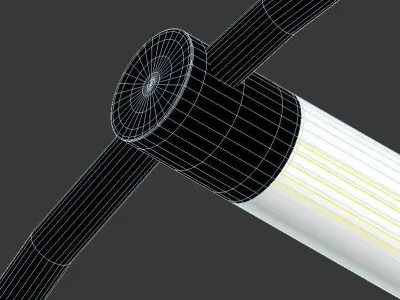 ed046 pendant light with two circles hanging from it 3D model