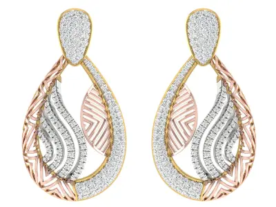 Women Pendant Earring Sets 3dm STL OBJ FBX Renders Details 3D print model 5