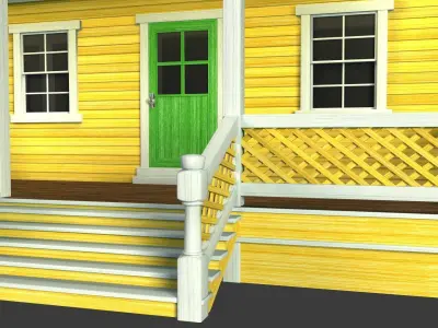 Wooden House V02 Low-poly 3D model