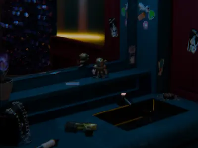 Cyperpunk interior 3D model