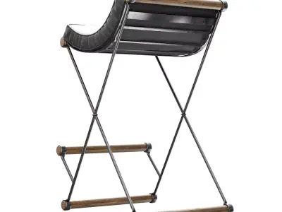 Bar Stool Leather 3d model 3D model