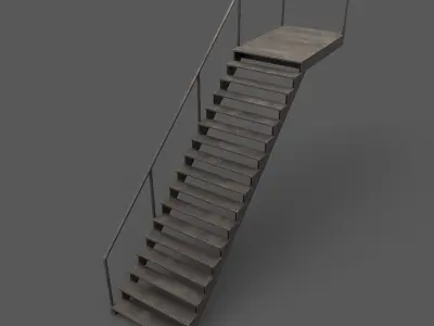 Industrial Stairs Low Poly Low-poly 3D model