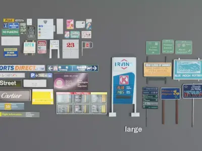 Essential Sign Kit  Low-poly 3D model