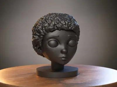 Girl female anime Headphone Stand Cyborg Headset Stand 3D print model