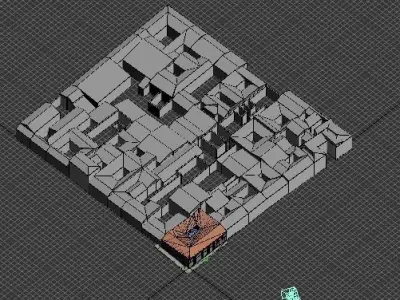 Colonial House in the city 3D model