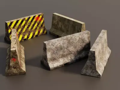 Concrete barriers  3D Model Pack