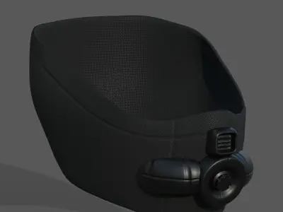 Gas mask respirator scifi futuristic  Low-poly 3D model 10
