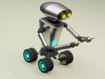  Robot assistant silver metallic 3D model