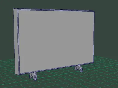 Television tv screen with light Low-poly 3D model