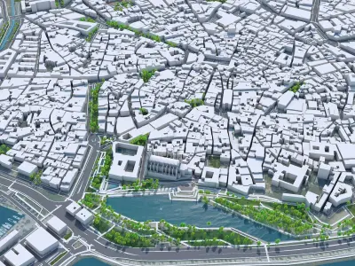 Palma Downtown Spain Low-poly 3D model