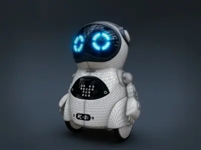 Robot 3D model with eyes 3D model