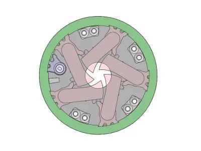 3D Printable Mechanical Iris-3DP5BLROD10A Free 3D print model