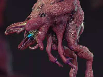alien octopus creature 3D model