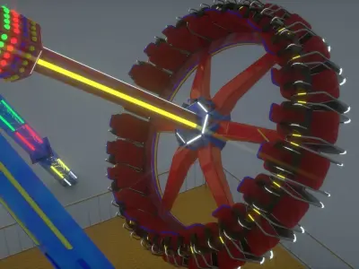 3D Funfair Crazy Vertical Rider model 3D model