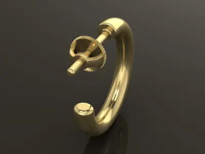 Earring Hoop Rope Opened Back 15mm Width Inside  3D print model