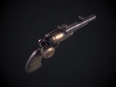 Sci-Fi Revolver Low-poly 3D model
