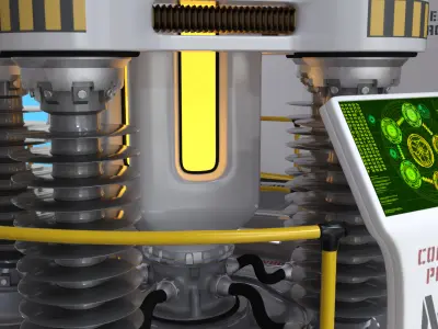 Nuclear Reactor Sci-Fi Low-poly 3D model