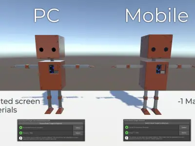 Cute Rectangular Robot for VRChat Low-poly 3D model