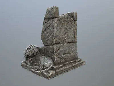 Lion Throne Low-poly 3D model