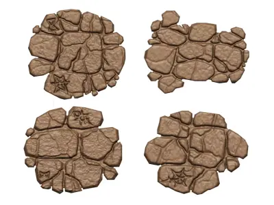 32mm Tabletop Scenery Demonic Temple Basing Bits 3D print model