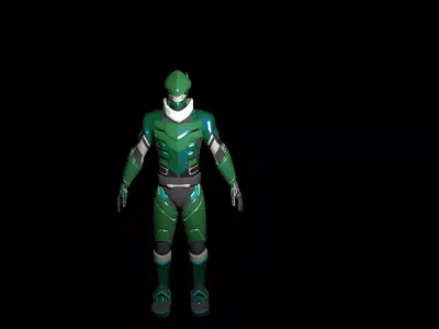 Cyborg Genji armor   Low-poly 3D model