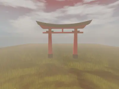 Torii Gate Low-poly 3D model
