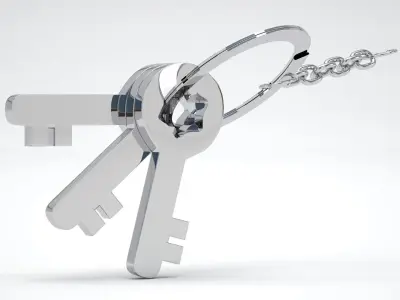 Keys with Keychain 3D model