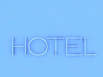 Hotel Neon Sign Low-poly 3D model
