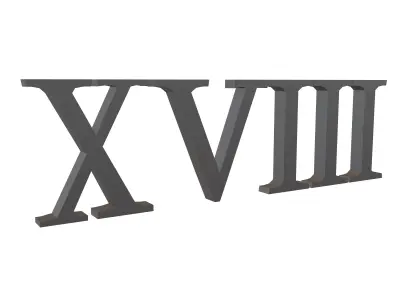 Roman Numerals 18 v1 001 Low-poly 3D model