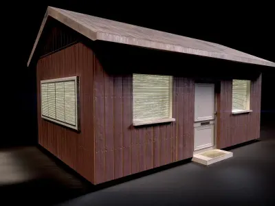Wooden House - Game-Ready - AR VR - PBR Low-poly 3D model
