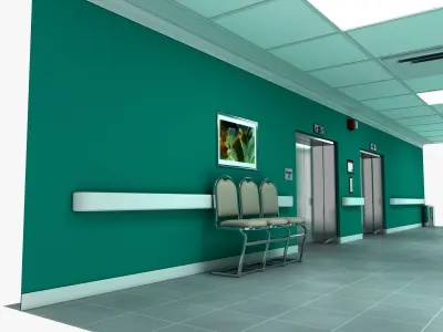 Elevator Lobby Scene MAYA 3D model
