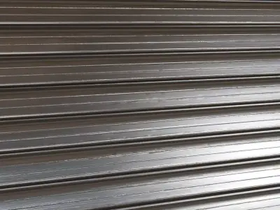 Clean Silver Corrugated Metal Siding PBR Seamless Texture